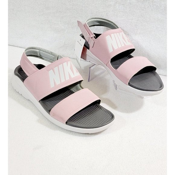 Nike Tanjun Womens Plum Chalk Gray Gunsmoke Double Strap Sandals Size 10 NEW - Picture 2 of 9